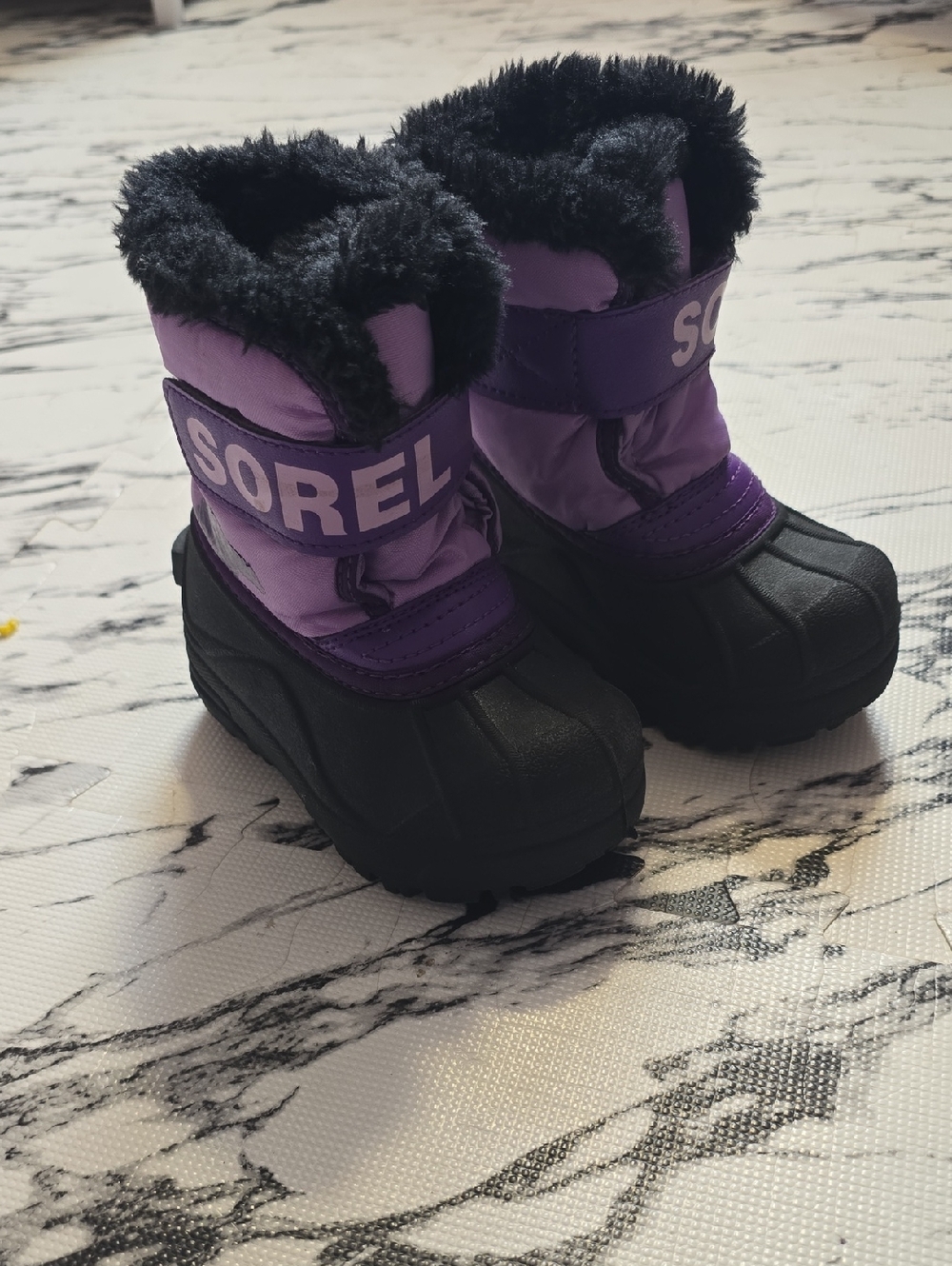 Sorel Purple and Black Kids Winter Boots